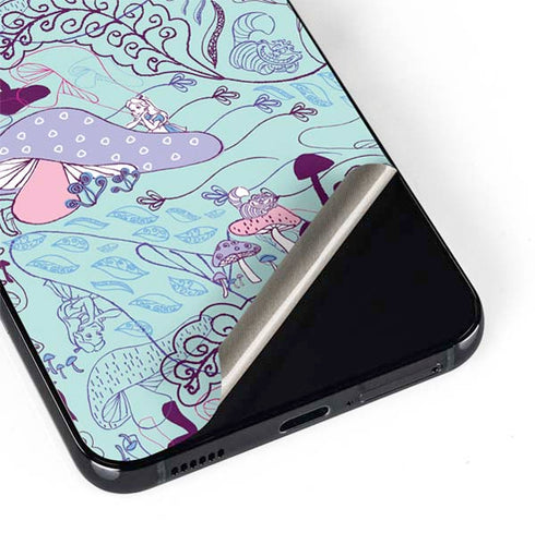 Disney Alice in Wonderland (animated) Mushrooms Print Pattern Galaxy S22 Plus Skin