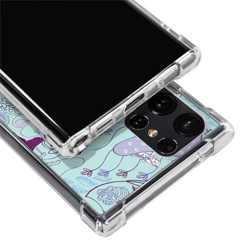 Disney Alice in Wonderland (animated) Mushrooms Print Pattern Galaxy S22 Ultra Clear Case