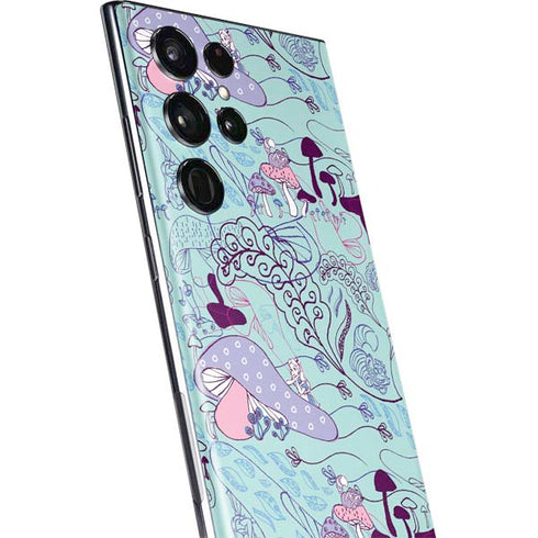 Disney Alice in Wonderland (animated) Mushrooms Print Pattern Galaxy S22 Ultra Skin