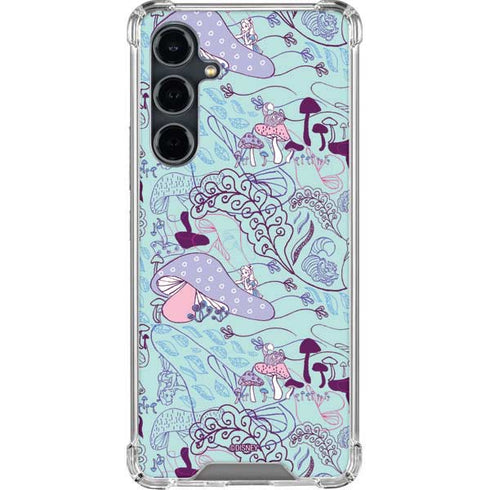 Disney Alice in Wonderland (animated) Mushrooms Print Pattern Galaxy S23 FE Clear Case