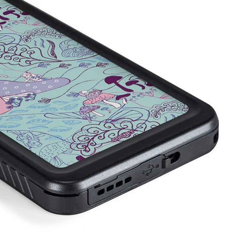 Disney Alice in Wonderland (animated) Mushrooms Print Pattern Galaxy S23 Plus Waterproof Case
