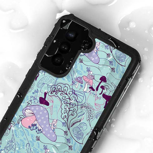 Disney Alice in Wonderland (animated) Mushrooms Print Pattern Galaxy S23 Plus Waterproof Case