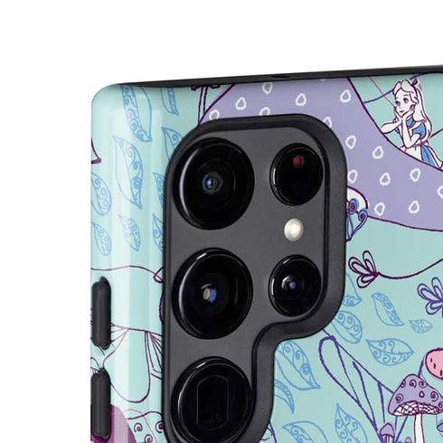 Disney Alice in Wonderland (animated) Mushrooms Print Pattern Galaxy S24 Ultra Impact Case