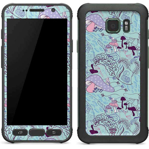 Disney Alice in Wonderland (animated) Mushrooms Print Pattern Galaxy S7 Active Skin