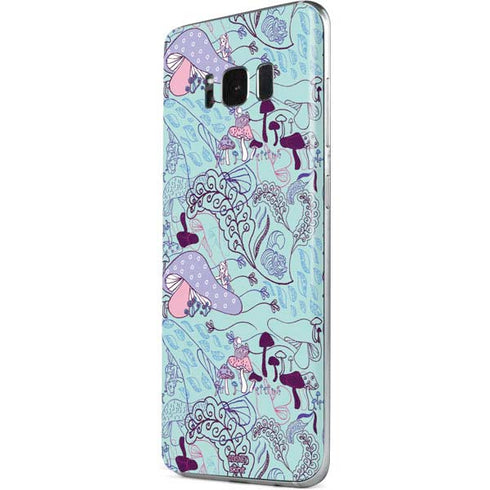 Disney Alice in Wonderland (animated) Mushrooms Print Pattern Galaxy S8 Skin