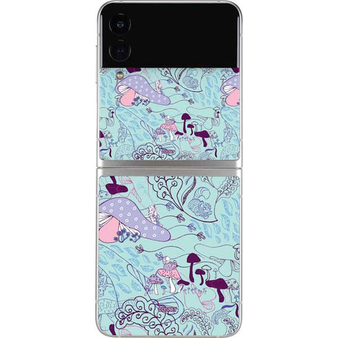 Disney Alice in Wonderland (animated) Mushrooms Print Pattern Galaxy Z Flip4 5G Skin
