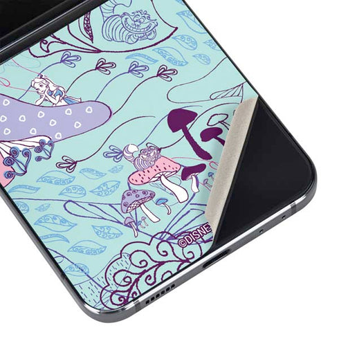 Disney Alice in Wonderland (animated) Mushrooms Print Pattern Galaxy Z Flip5 5G Skin