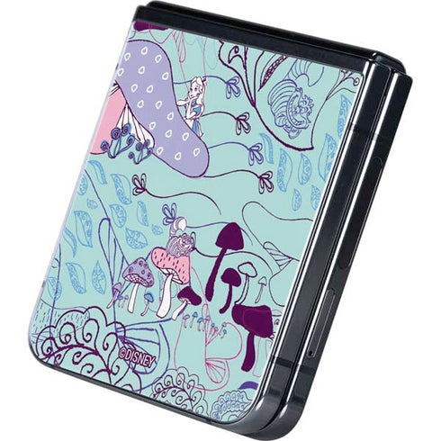 Disney Alice in Wonderland (animated) Mushrooms Print Pattern Galaxy Z Flip5 5G Skin