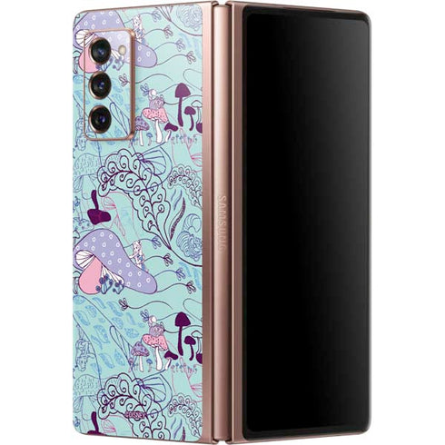 Disney Alice in Wonderland (animated) Mushrooms Print Pattern Galaxy Z Fold2 5G Skin