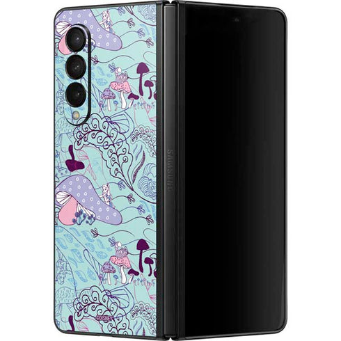 Disney Alice in Wonderland (animated) Mushrooms Print Pattern Galaxy Z Fold3 5G Skin