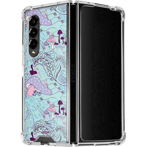 Disney Alice in Wonderland (animated) Mushrooms Print Pattern Galaxy Z Fold4 5G Clear Case