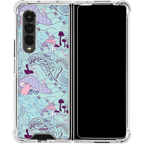 Disney Alice in Wonderland (animated) Mushrooms Print Pattern Galaxy Z Fold4 5G Clear Case