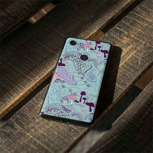 Disney Alice in Wonderland (animated) Mushrooms Print Pattern Google Pixel 3 XL Skin