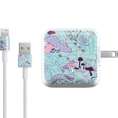 Disney Alice in Wonderland (animated) Mushrooms Print Pattern iPad Charger (10W USB) Skin