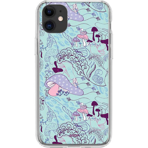 Disney Alice in Wonderland (animated) Mushrooms Print Pattern iPhone 11 Clear Case