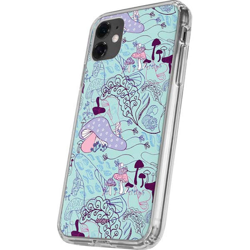 Disney Alice in Wonderland (animated) Mushrooms Print Pattern iPhone 11 Clear Case