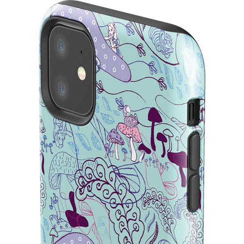 Disney Alice in Wonderland (animated) Mushrooms Print Pattern iPhone 11 Impact Case