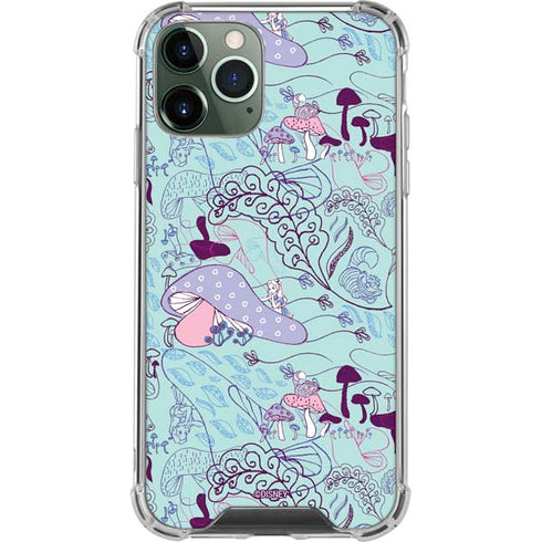 Disney Alice in Wonderland (animated) Mushrooms Print Pattern iPhone 11 Pro Max Clear Case