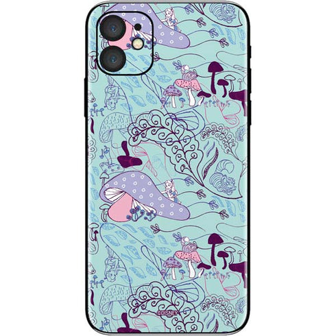 Disney Alice in Wonderland (animated) Mushrooms Print Pattern iPhone 11 Skin
