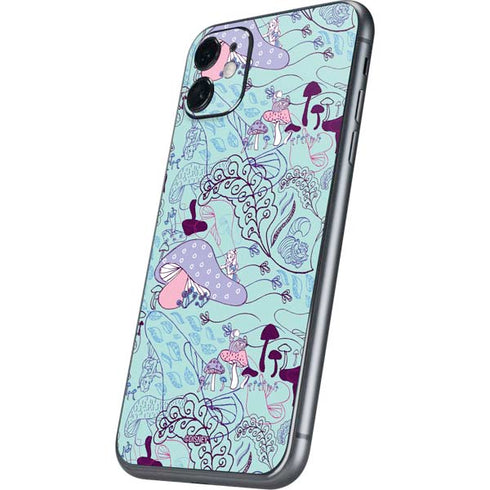 Disney Alice in Wonderland (animated) Mushrooms Print Pattern iPhone 11 Skin