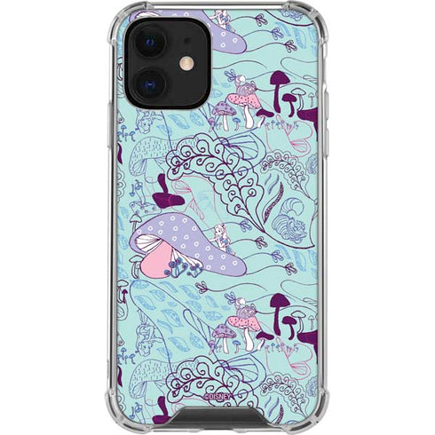 Disney Alice in Wonderland (animated) Mushrooms Print Pattern iPhone 12 Clear Case