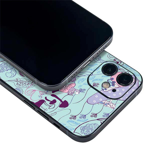 Disney Alice in Wonderland (animated) Mushrooms Print Pattern iPhone 12 Mini Skin