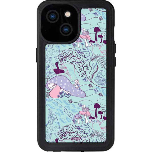 Disney Alice in Wonderland (animated) Mushrooms Print Pattern iPhone 13 Mini Waterproof Case