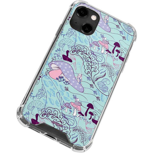 Disney Alice in Wonderland (animated) Mushrooms Print Pattern iPhone 14 Clear Case