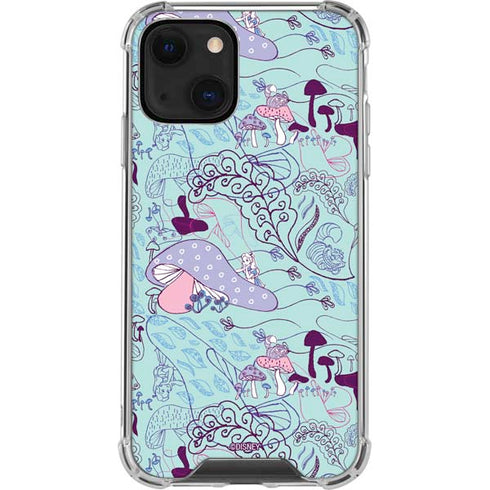 Disney Alice in Wonderland (animated) Mushrooms Print Pattern iPhone 14 Plus Clear Case
