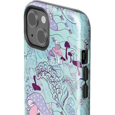 Disney Alice in Wonderland (animated) Mushrooms Print Pattern iPhone 15 Impact Case