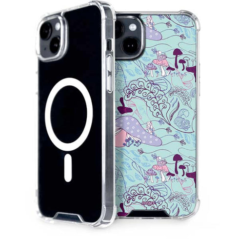 Disney Alice in Wonderland (animated) Mushrooms Print Pattern iPhone 15 Plus MagSafe Case