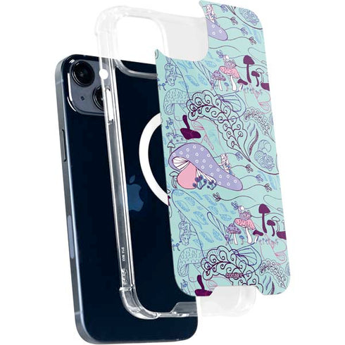 Disney Alice in Wonderland (animated) Mushrooms Print Pattern iPhone 15 Plus MagSafe Case