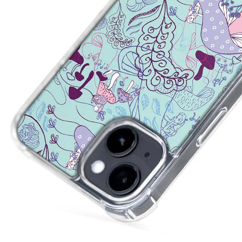 Disney Alice in Wonderland (animated) Mushrooms Print Pattern iPhone 15 Plus MagSafe Case