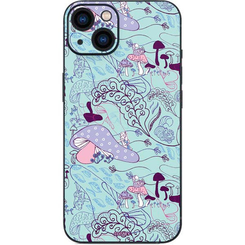Disney Alice in Wonderland (animated) Mushrooms Print Pattern iPhone 15 Plus Skin