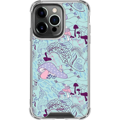 Disney Alice in Wonderland (animated) Mushrooms Print Pattern iPhone 14 Pro Clear Case