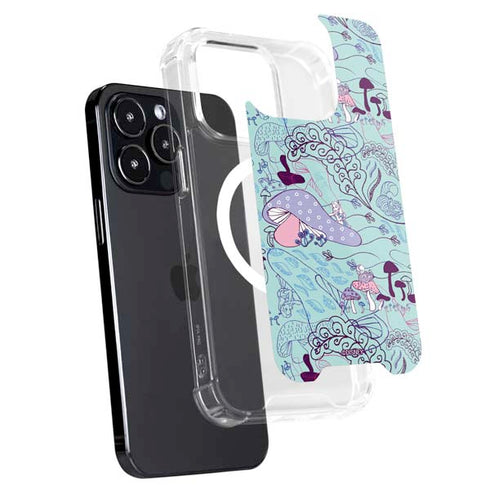 Disney Alice in Wonderland (animated) Mushrooms Print Pattern iPhone 14 Pro MagSafe Case