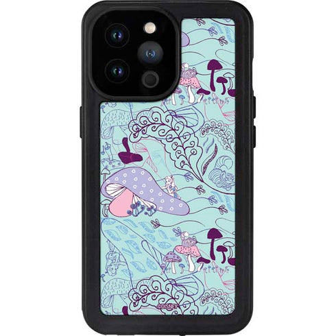 Disney Alice in Wonderland (animated) Mushrooms Print Pattern iPhone 14 Pro Max Waterproof Case