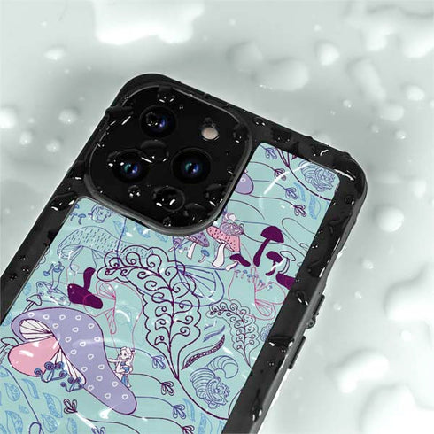 Disney Alice in Wonderland (animated) Mushrooms Print Pattern iPhone 14 Pro Max Waterproof Case