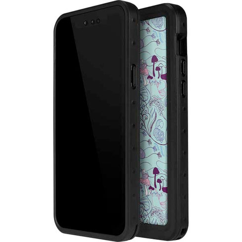 Disney Alice in Wonderland (animated) Mushrooms Print Pattern iPhone 15 Plus Waterproof Case
