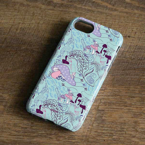 Disney Alice in Wonderland (animated) Mushrooms Print Pattern iPhone 8 Pro Case