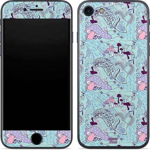 Disney Alice in Wonderland (animated) Mushrooms Print Pattern iPhone SE (2nd & 3rd Gen) Skin