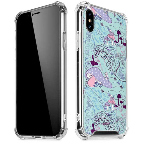 Disney Alice in Wonderland (animated) Mushrooms Print Pattern iPhone XS Max Clear Case