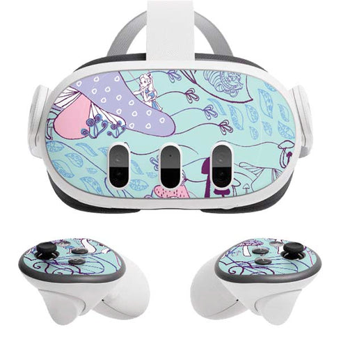 Disney Alice in Wonderland (animated) Mushrooms Print Pattern Meta Quest 3 Skin