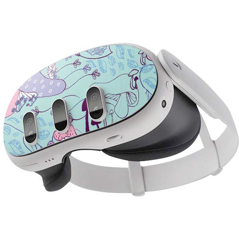 Disney Alice in Wonderland (animated) Mushrooms Print Pattern Meta Quest 3 Skin