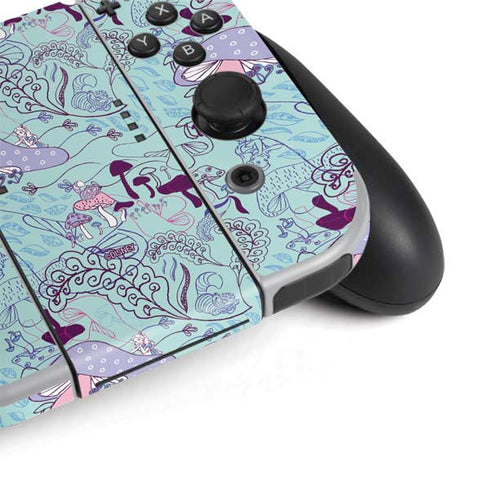 Disney Alice in Wonderland (animated) Mushrooms Print Pattern Nintendo Switch OLED (2021) Skin