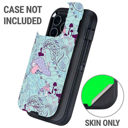 Disney Alice in Wonderland (animated) Mushrooms Print Pattern Otterbox Defender iPhone Skin