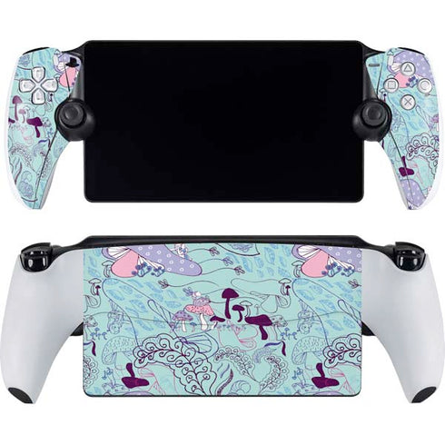 Disney Alice in Wonderland (animated) Mushrooms Print Pattern PlayStation Portal Remote Player Skin