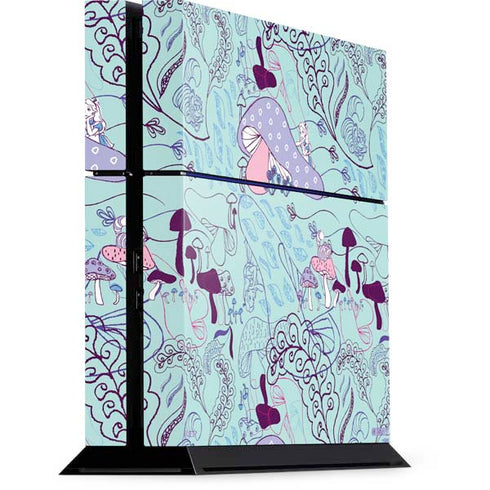 Disney Alice in Wonderland (animated) Mushrooms Print Pattern PS4 Console Skin