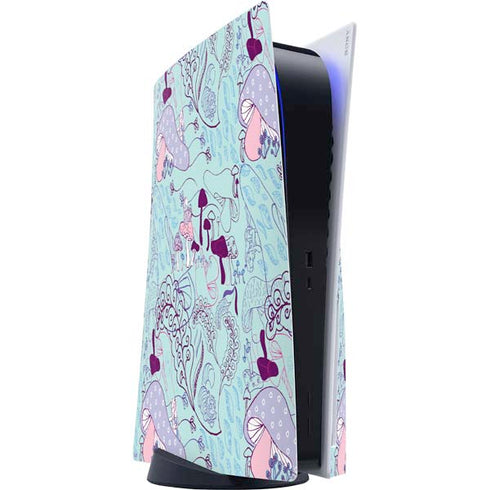 Disney Alice in Wonderland (animated) Mushrooms Print Pattern PS5 Console Skin