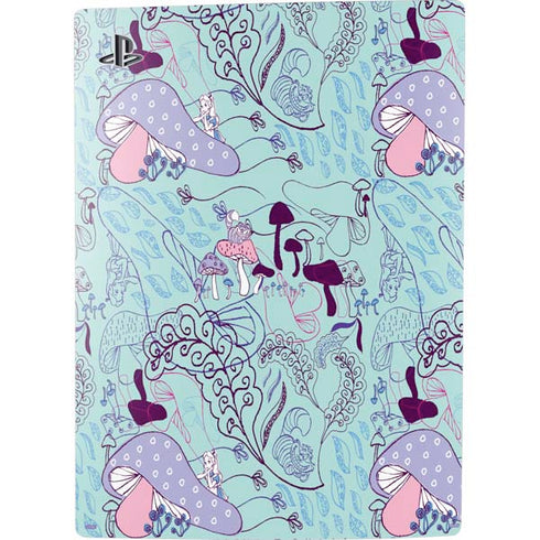 Disney Alice in Wonderland (animated) Mushrooms Print Pattern PS5 Console Skin